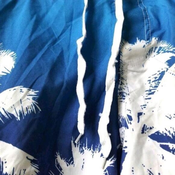 Corona Extra Mens Swim Trunks Palm Tree Print Blue & White Size Large - Picture 4 of 10
